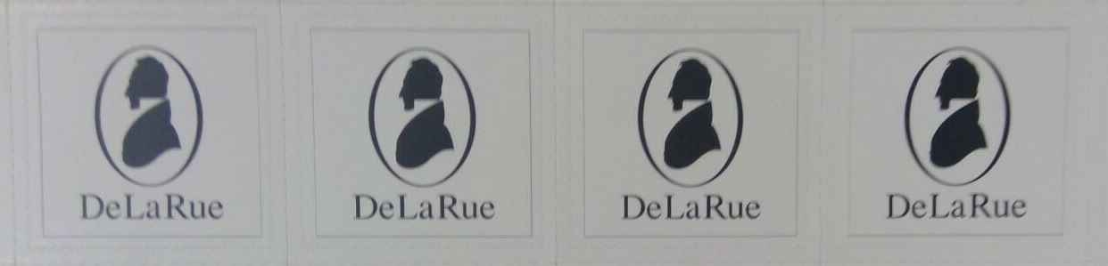 2001 GB - De La Rue First Self Adhesive Test Label Strip (4) MNH